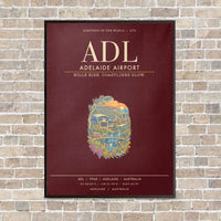 Thumbnail for Adelaide Airport ADL - Canvas Framed - Dark Red