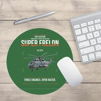Thumbnail for Sud Aviation SA 321G Super Frelon design on green round mouse pad