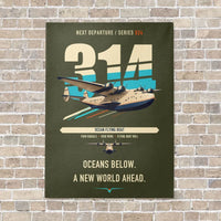 Thumbnail for Boeing 314 Clipper vertical canvas print - no frame - green army background