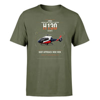 Thumbnail for Airbus H130 design on green army t-shirt, single-side print