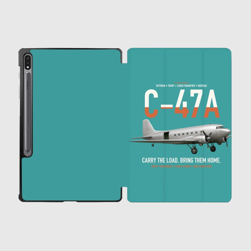 C-47A Skytrain design on turquoise samsung tablet tablet case