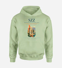 Thumbnail for Szczecin-Goleniów Solidarność Airport (SZZ) design on light green hoodie single-side print