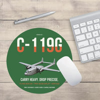 Thumbnail for C-119G Flying Boxcar design on green round mouse pad