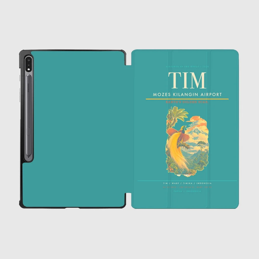 Mozes Kilangin Airport (TIM) design on turquoise samsung tablet tablet case