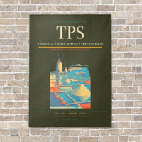 Thumbnail for Vincenzo Florio Airport Trapani-Birgi TPS vertical canvas print - no frame - green army background