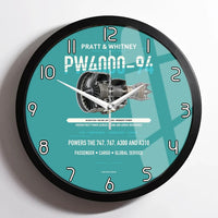 Thumbnail for PW4000-94 design on turquoise framed wall clock