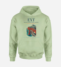 Thumbnail for Exeter International Airport (EXT) design on light green hoodie single-side print