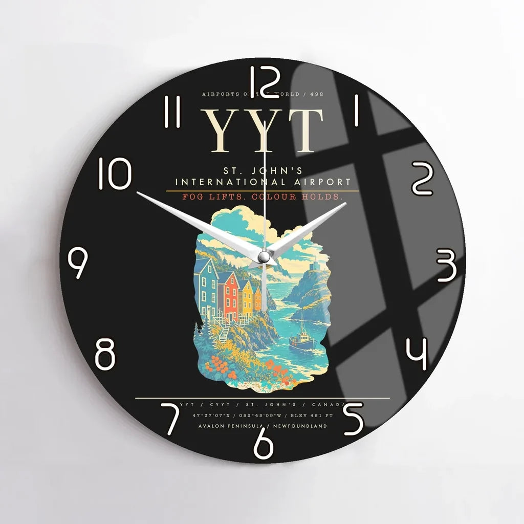 St. John's International Airport YYT Wall-Clock No-Frame - Black