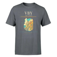 Thumbnail for Visby Airport (VBY) T-Shirt single-side front print in Gray | visby-airport-vby-double-side-t-shirt