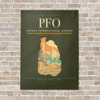 Thumbnail for Paphos International Airport PFO vertical canvas print - no frame - green army background