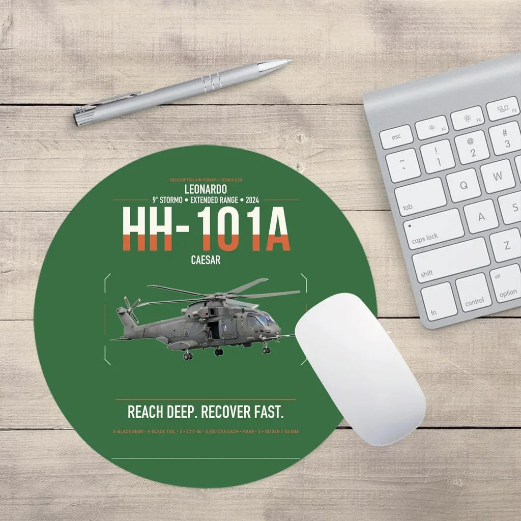 Leonardo HH-101A Caesar design on green round mouse pad