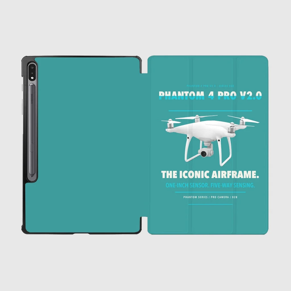DJI Phantom 4 Pro V2.0 design on turquoise samsung tablet tablet case