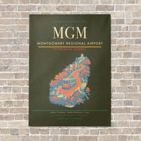 Thumbnail for Montgomery Regional Airport MGM vertical canvas print - no frame - green army background