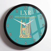 Thumbnail for Luxor International Airport (LXR) design on turquoise framed wall clock