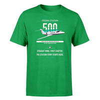 Thumbnail for Cessna Citation 500 - Citation I design on green double-side t-shirt, single-side print