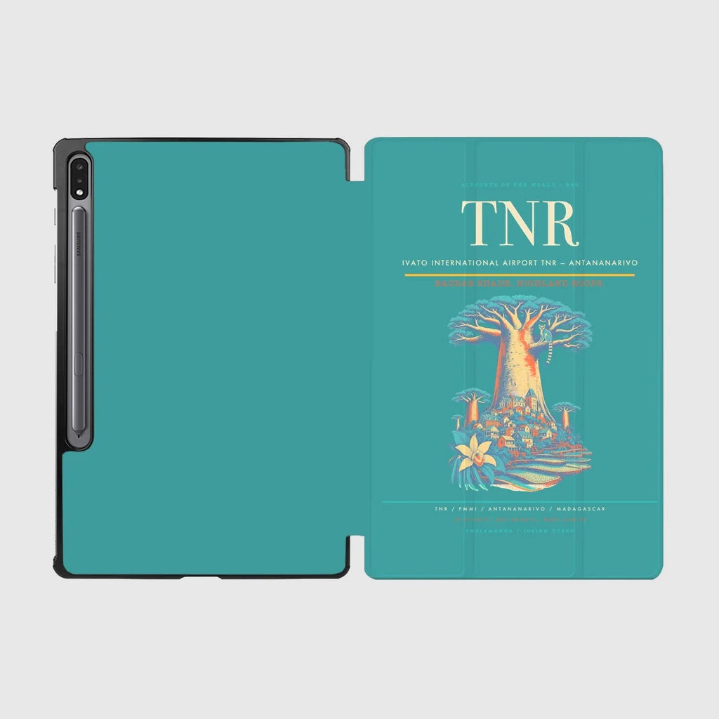 Ivato International Airport (TNR) design on turquoise samsung tablet tablet case
