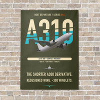 Thumbnail for Airbus A310-300 vertical canvas print - no frame - green army background