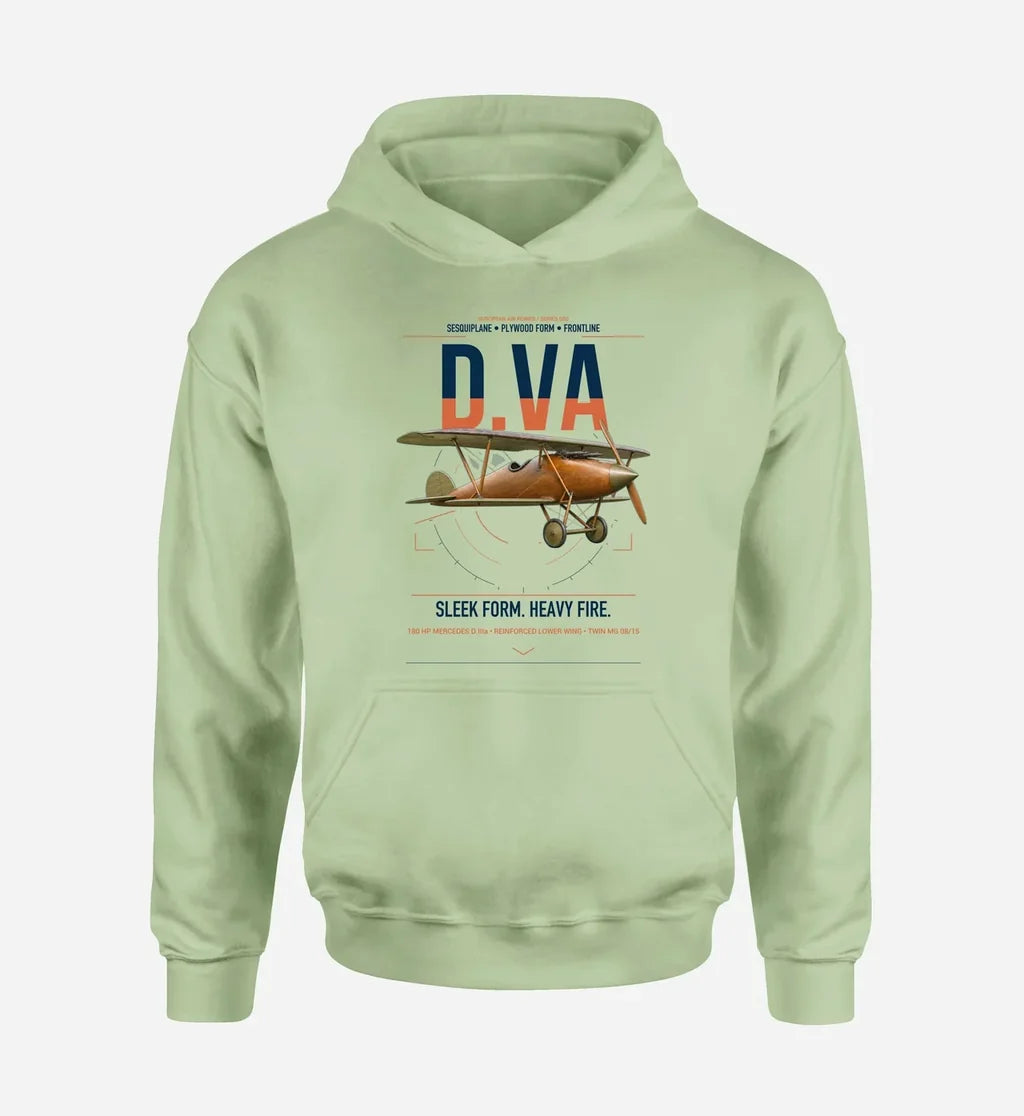 Albatros D.Va design on light green double-side hoodie, single-side print