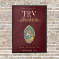 Thumbnail for Thiruvananthapuram International Airport TRV - Canvas Framed - Dark Red