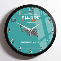 Thumbnail for Sikorsky CH-53E Super Stallion design on turquoise framed wall clock