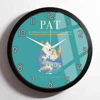 Thumbnail for Jay Prakash Narayan International Airport (PAT) design on turquoise framed wall clock