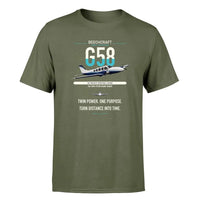 Thumbnail for Beechcraft Baron G58 design on green army t-shirt, single-side print