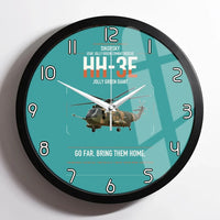 Thumbnail for Sikorsky HH-3E Jolly Green Giant design on turquoise framed wall clock