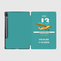 Thumbnail for Piper J-3 Cub design on turquoise samsung tablet tablet case