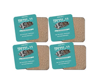 Thumbnail for TPE331-12 design on turquoise 4 pieces set coaster
