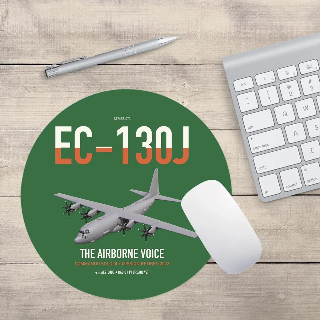 EC-130J Commando Solo III design on green round mouse pad