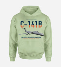 Thumbnail for C-141B Starlifter design on light green double-side hoodie, single-side print
