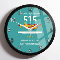 Thumbnail for De Havilland Canadair 515 design on turquoise framed wall clock