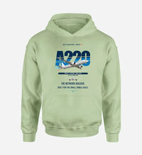 Thumbnail for Airbus A220-300 design on light green hoodie single side