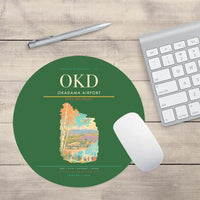 Thumbnail for Okadama Airport (OKD) design on green round mouse pad