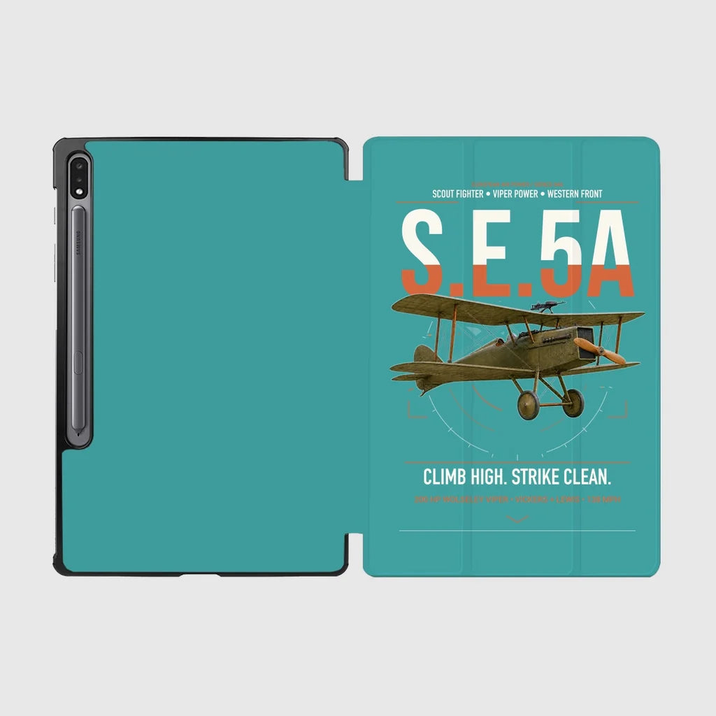 Royal Aircraft Factory S.E.5a design on turquoise samsung tablet tablet case