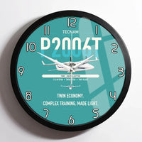 Thumbnail for Tecnam P2006T design on turquoise framed wall clock