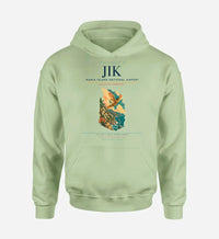 Thumbnail for Ikaria Island National Airport (JIK) design on light green hoodie single-side print