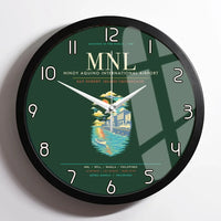 Thumbnail for Manila Ninoy Aquino International Airport MNL Wall-Clock Framed - Dark Green