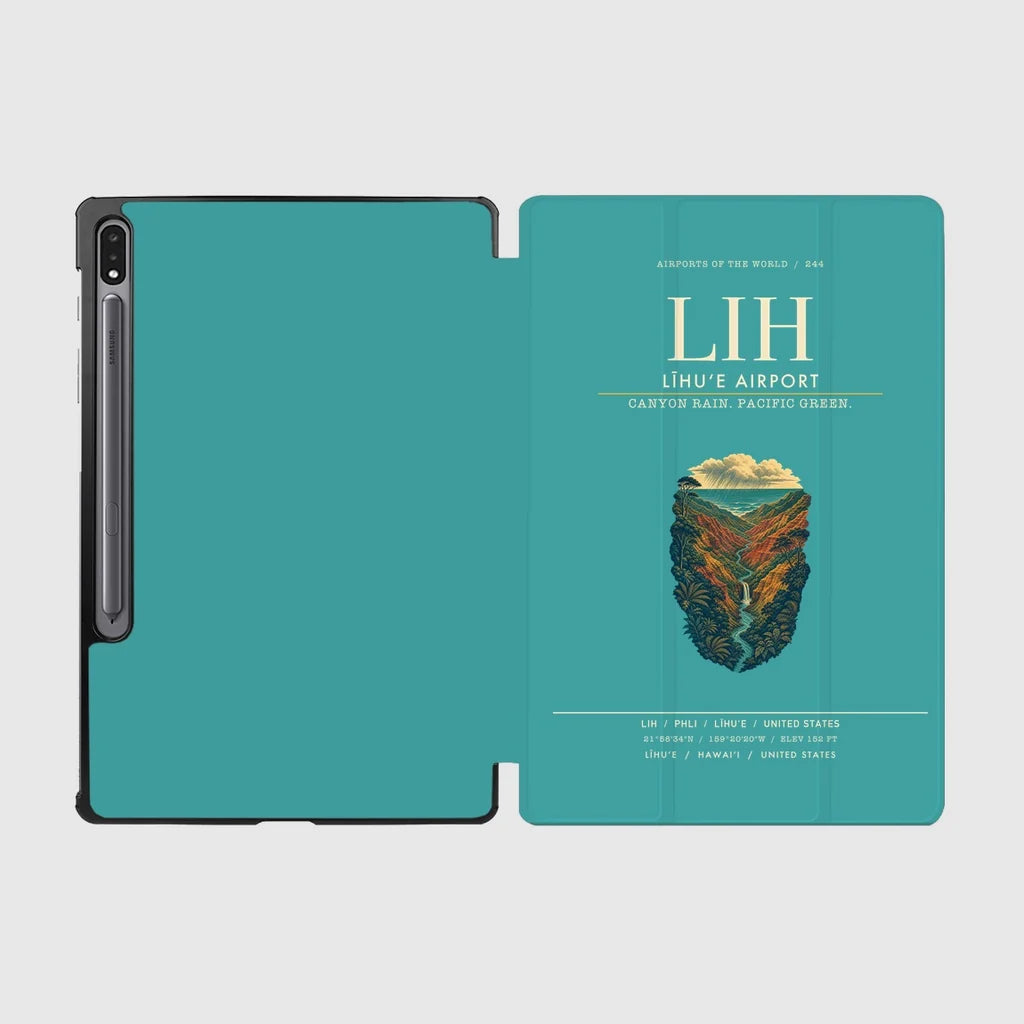 Līhuʻe Airport (LIH) design on turquoise samsung tablet tablet case