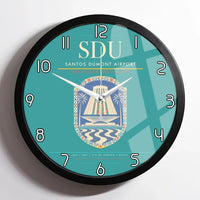 Thumbnail for Santos Dumont Airport (SDU) design on turquoise framed wall clock