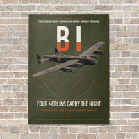 Thumbnail for Avro Lancaster B I vertical canvas print - no frame - green army background