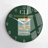 Thumbnail for Avram Iancu Cluj International Airport CLJ Wall-Clock No-Frame - Dark Green