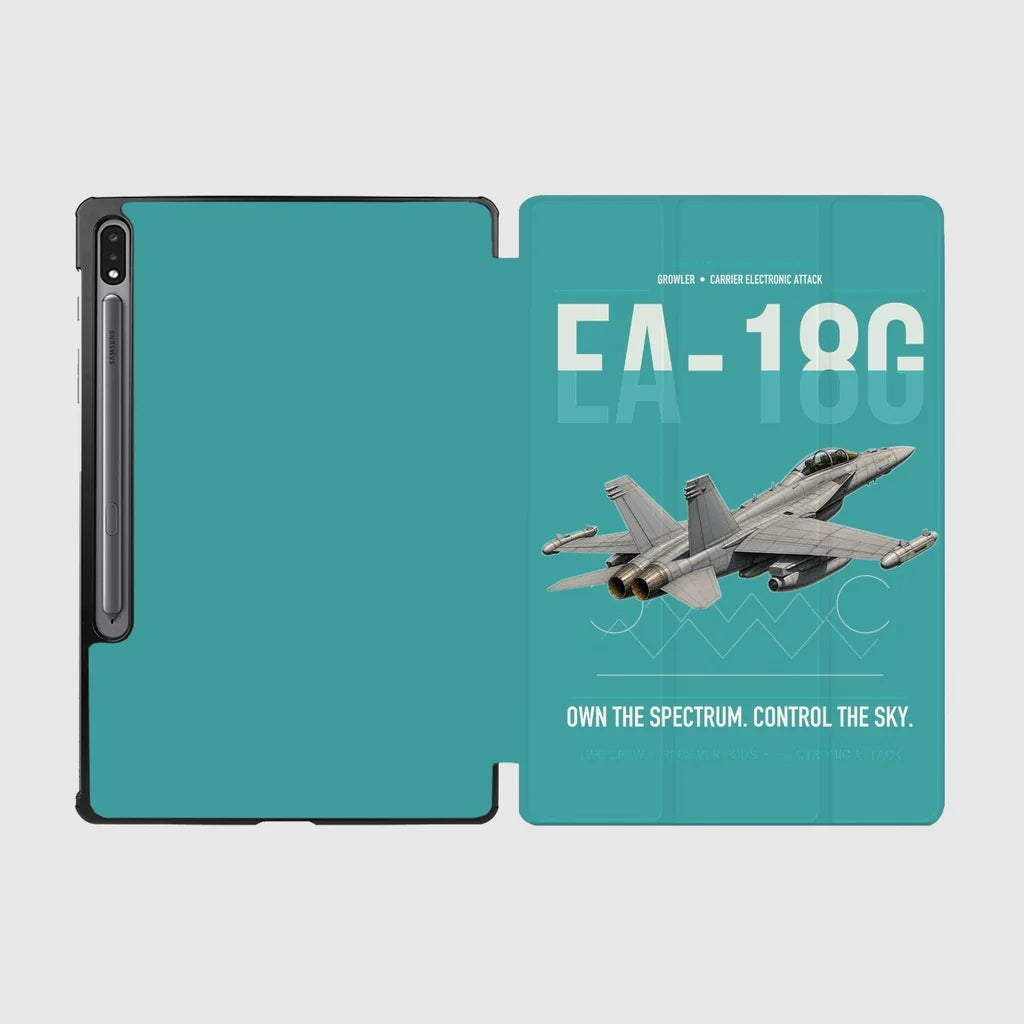 EA-18G Growler design on turquoise samsung tablet tablet case