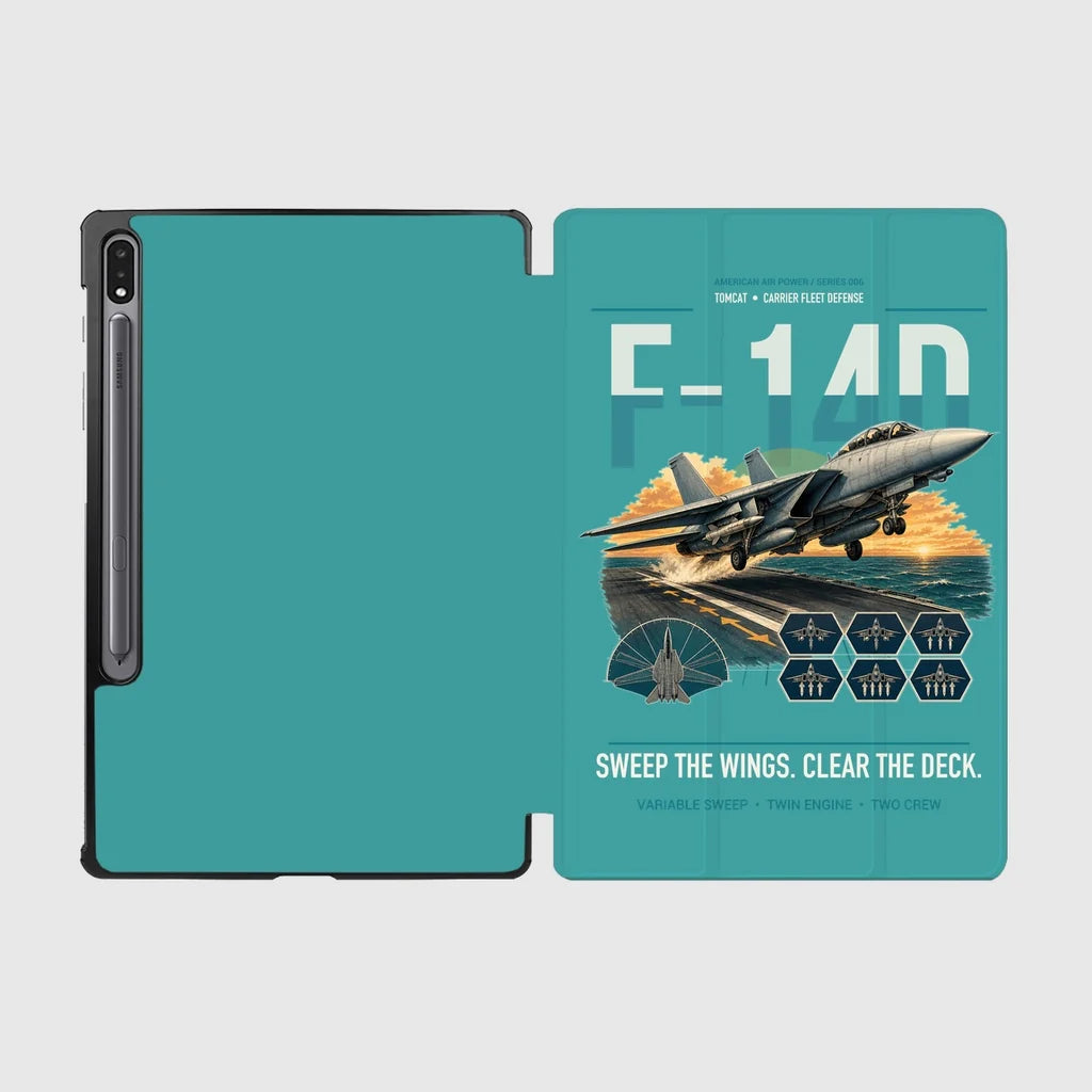 F-14D Tomcat design on turquoise samsung tablet tablet case
