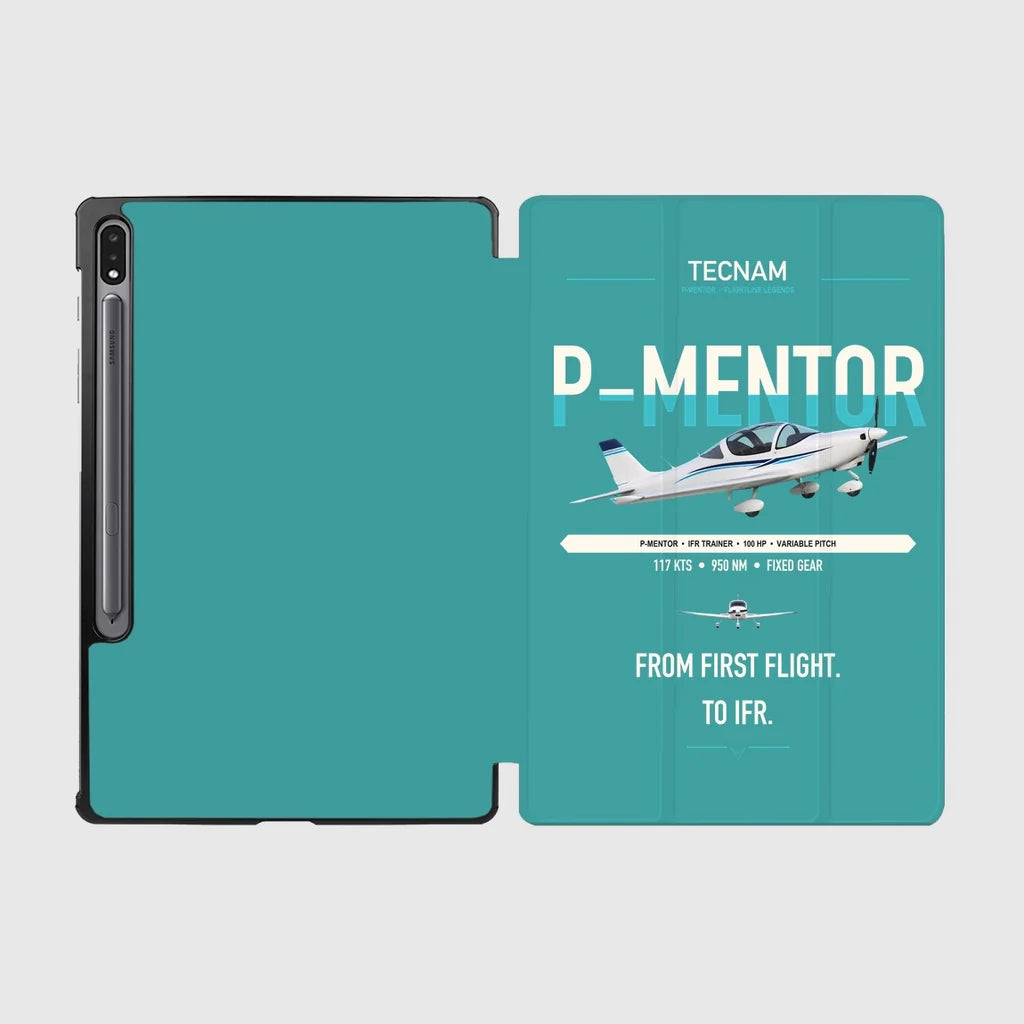 Tecnam P-Mentor design on turquoise samsung tablet tablet case