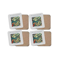 Thumbnail for The Coconut Telegraph - Designed Coasters design on light gray 4-pieces-set