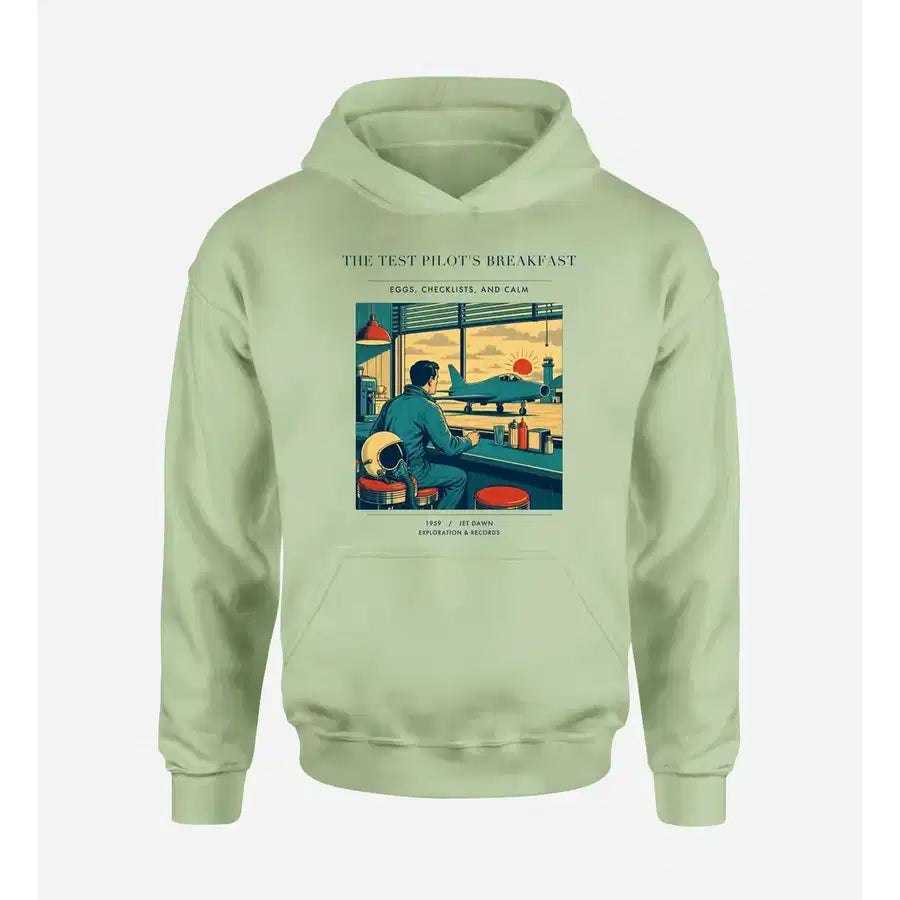 VINTAGE G4457 - The Test Pilot's Breakfast - Premium Hoodie design on lightgreen premium