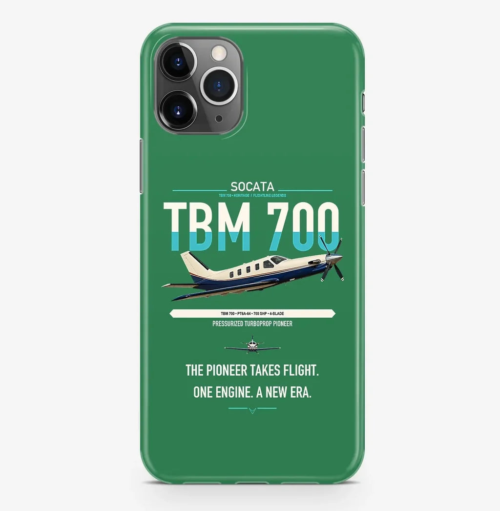 Socata TBM 700 design on green magsafe iphone case, for iPhone Pro Max