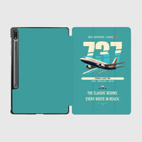 Thumbnail for Boeing 737-300 Classic design on turquoise samsung tablet tablet case