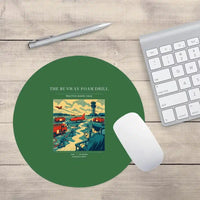 Thumbnail for VINTAGE G4461 - The Runway Foam Drill - Designed Mouse Pads design on green round
